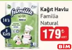 FAMİLİA NATURAL 3 KATLI 16'LI KAĞIT HAVLU fiyat ve kampanya bilgisi